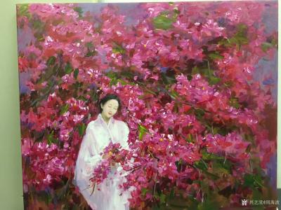 周海波日记-油画《三角梅》.....展示绘制步骤图，发空间保存。【图5】