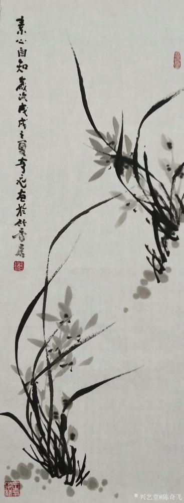 陈奇飞日记-国画梅兰竹菊《东风正伴春来早》，《素心自知》，《君子态》，《独立疏篱趣》【图2】