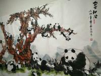 艺术家陈金石日记:国画熊猫《盛世和谐》，熊猫之所以被人类喜欢认可，决不是她的外【图0】