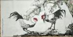 刘协文日志-应和世界杯开赛，作国画《双雄斗鸡图》，以搏一笑【图1】