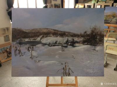宋德发日记-新完成的两幅油画《雪原》，《晨读》，存储到兴艺空间【图1】