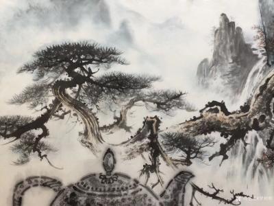 罗树辉日记-壶里壶图的，就弄了几个壶。天上掉下的史前巨壶。不得了！金新宇画巨壶，罗树辉补景，【图2】