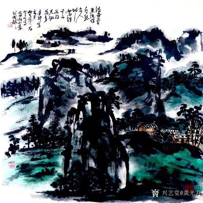 龚光万日记-国画写意山水画《法备气至纯任自然，古人草草如不经意，所得天趣也。》
国画写意山【图1】