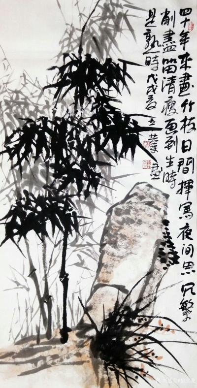 徐立业日记-国画墨竹一组，借郑板桥诗词，以表吾之爱竹。
《种竹扶疏老更强,雨淋风劲似龙翔。【图4】