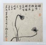 石梦松日志-国画荷花《静静秋塘，微微水凉。花瓣虽落，尚有心香。》【图1】