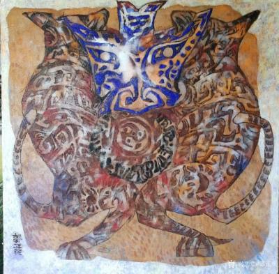 郭正明日记-刚创作完四幅重彩画系列<青龙  >   < 白虎 >     <  朱雀   >【图4】