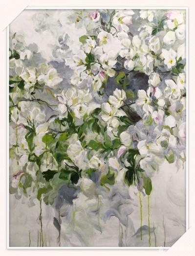 周海波日记-青春小花，清爽雅致！尺寸60.90cm，姐妹篇 简约派油画。 请欣赏【图4】