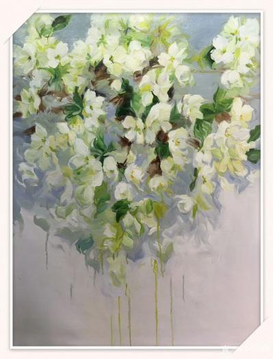 周海波日记-青春小花，清爽雅致！尺寸60.90cm，姐妹篇 简约派油画。 请欣赏【图6】