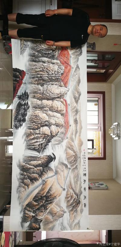 宁建华日记-今天刚完成的国画彩墨山水画《幽燕金秋图》，尺寸120*300cm，展现华夏大好河【图2】