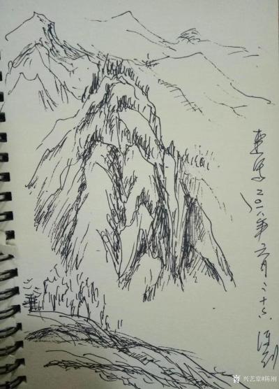 陈刚日记-观山景有感，速写三幅作品，以抒胸意！【图2】