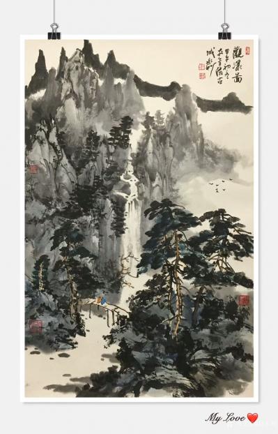 赵永利日记-明年九月北京个展，部分作品預展。
《观瀑图》《雅居》《登高放眼》《金陵》《溪山【图1】