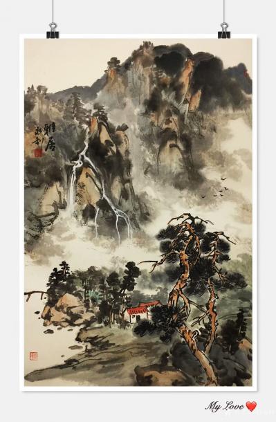 赵永利日记-明年九月北京个展，部分作品預展。
《观瀑图》《雅居》《登高放眼》《金陵》《溪山【图2】