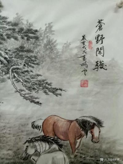 郝鹏云日记-国画动物画～《苍野闲骏》，六尺整张。纸质，温州皮纸熟宣。前几天画的。【图3】