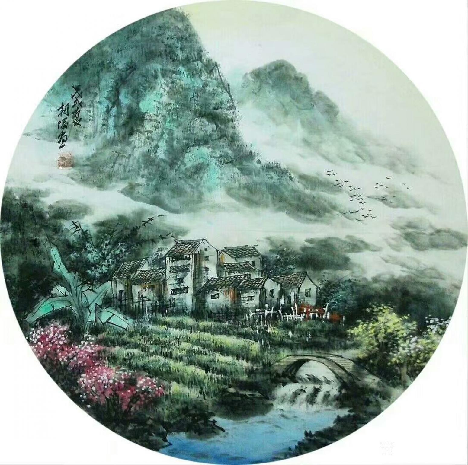吴朝阳国画作品《江南春韵》