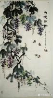 艺术家吉大华日记:国画花鸟画葡萄系列作品《硕果飘香》，《天道酬勤》，尺寸68*【图1】