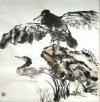 田光荣日志-四尺斗方《鱼鹰》《和气满堂》
这几天就想画丑态的鱼鹰。我在【图3】