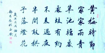 郭大凯日记-大凯书法作品欣赏《乳鸭池塘水浅深,熟梅天气半阴晴。东园载酒西园醉,摘尽枇杷一树金【图3】