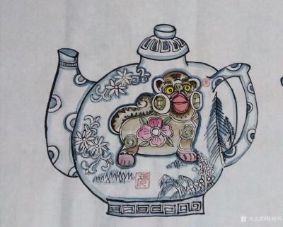 陈新兴日记-原创元青花彩绘系列作品，彩绘十二生肖系列作品，彩绘人物画，欢迎欣赏【图2】