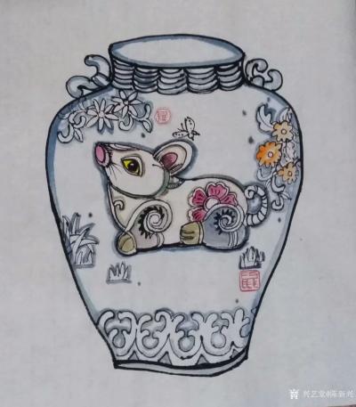 陈新兴日记-原创元青花彩绘系列作品，彩绘十二生肖系列作品，彩绘人物画，欢迎欣赏【图3】