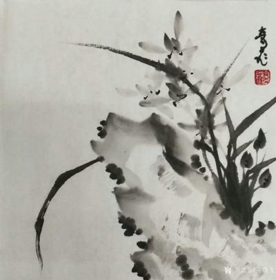 陈奇飞日记-国画水墨花鸟画“梅、兰、竹、菊”小品一套，尺寸50*50cm，【图2】