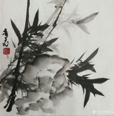 陈奇飞日记-国画水墨花鸟画“梅、兰、竹、菊”小品一套，尺寸50*50cm，【图3】