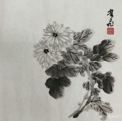 陈奇飞日记-国画水墨花鸟画“梅、兰、竹、菊”小品一套，尺寸50*50cm，【图4】