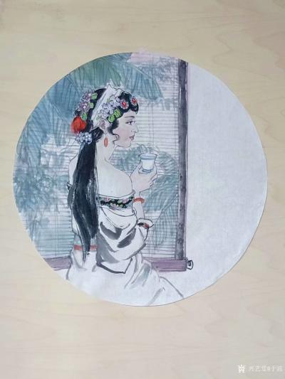 于波日记-近作国画人物画，无题，纯欣赏【图1】