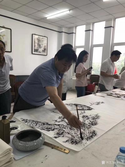 安士胜收藏-欢乐西青行“庆祝改革开放40周年”走进精武镇国兴佳园社区书画笔会活动进行中……天【图2】