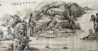 陈庆明日记-客户订制过的国画四尺山水画一组，风格近似，《溪至家门》，《静美家园》，《山明水秀【图6】
