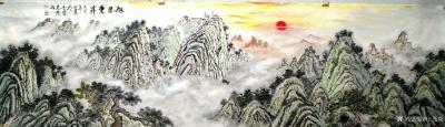 田光荣日记-今天完成的小八尺国画山水画《旭日东升》。客户订单，晒图留念【图2】