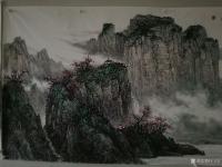 艺术家于立江日记:国画山水画八尺新作《春山叠翠》，
  中国画传统的东西，如【图2】