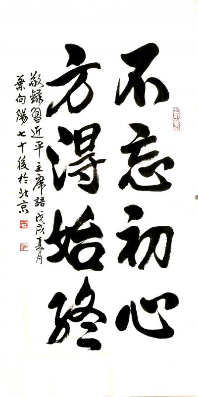 叶向阳日记-艺田笔耕:《不忘初心方得始终》书法作品欣赏。恭请亲朋好友共同分享并雅正。谢谢。【图2】