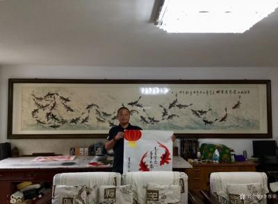 李尊荣日记-国画斗方《连年有余》，王老板说装裱好挂家里：日子会红红火火，生意会兴旺发达，家人【图1】