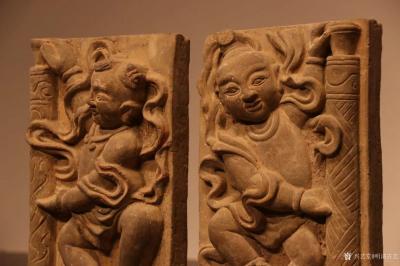 明清古艺收藏-古建筑装饰构件（童子献福）。雕刻生动形象，线条流畅优美。及具观赏或收藏。材质：青【图1】