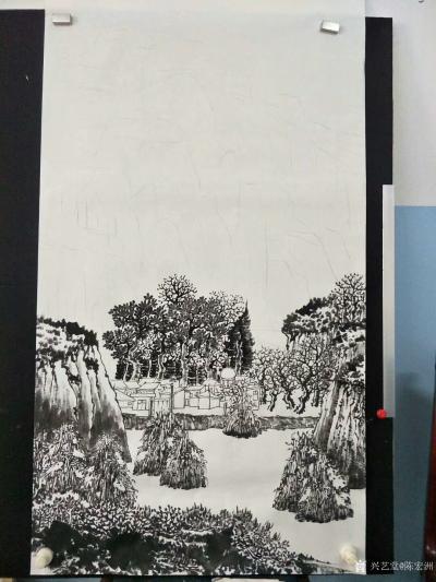 陈宏洲日记-《家山雪霁图》四尺整幅，国画山水画新作，68*138cm，请欣赏【图1】