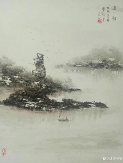 陈刚日记-近作《海之歌》，国画山水画作品，附局部肌理小结构处理【图1】