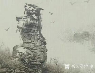 陈刚日记-近作《海之歌》，国画山水画作品，附局部肌理小结构处理【图2】