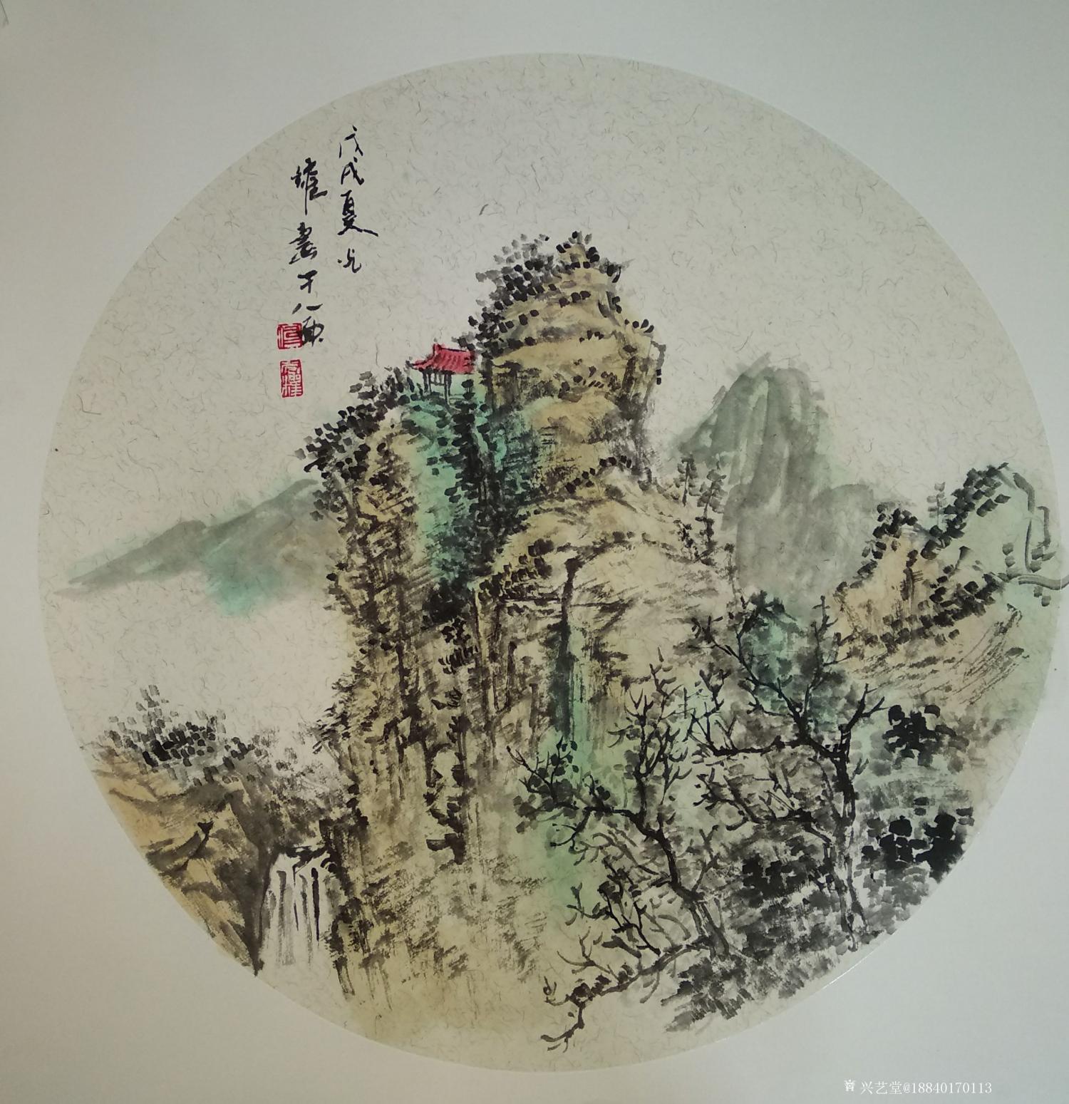 西泉绘画工作室国画作品《山水练习50包邮》