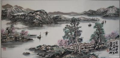 郑诚日记-《春潮带雨》，国画山水画新作。理解让人温暧，宽容让心不累。世界处处有美景，让怏乐【图1】