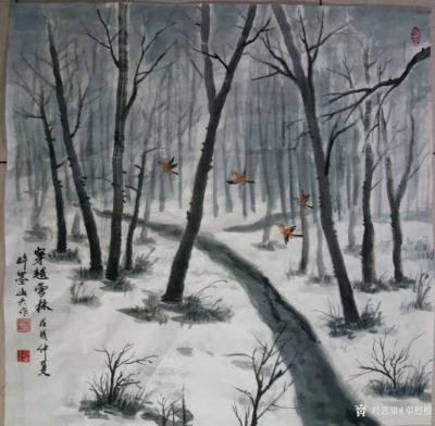 邓烈根日记-国画花鸟画近作《夏果甜甜》《雀跃紫珠》《清雅》《穿越雪林》～（醉墨山夫）【图4】