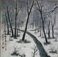 艺术家邓烈根日记:国画花鸟画近作《夏果甜甜》《雀跃紫珠》《清雅》《穿越雪林》～【图3】