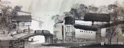 刘慧敏日记-《水乡清韵》，国画江南水乡系列作品5幅，尺寸68*138cm，请欣赏【图3】