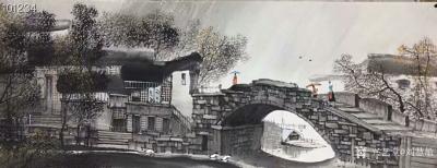刘慧敏日记-《水乡清韵》，国画江南水乡系列作品5幅，尺寸68*138cm，请欣赏【图4】