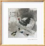 张健日志-《两雏唧唧随母后，呼之不前不停口》《一唱雄鸡天下白》，国画鸡【图1】