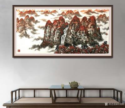 叶向阳日记-翰墨颂中华:《万山红遍醉金秋》国画山水画作品。谢谢老培鼓励和题诗：
万山红遍醉【图1】