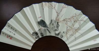 安士胜日记-《春水生香》，今年画扇太少，画一个为友驱暑[玫瑰]【图1】