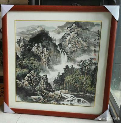 高勇利日记-《秋艳》《五福图》《家有五福》《云壑飞泉》，国画花鸟画小品，已经装裱，发货给客户【图6】