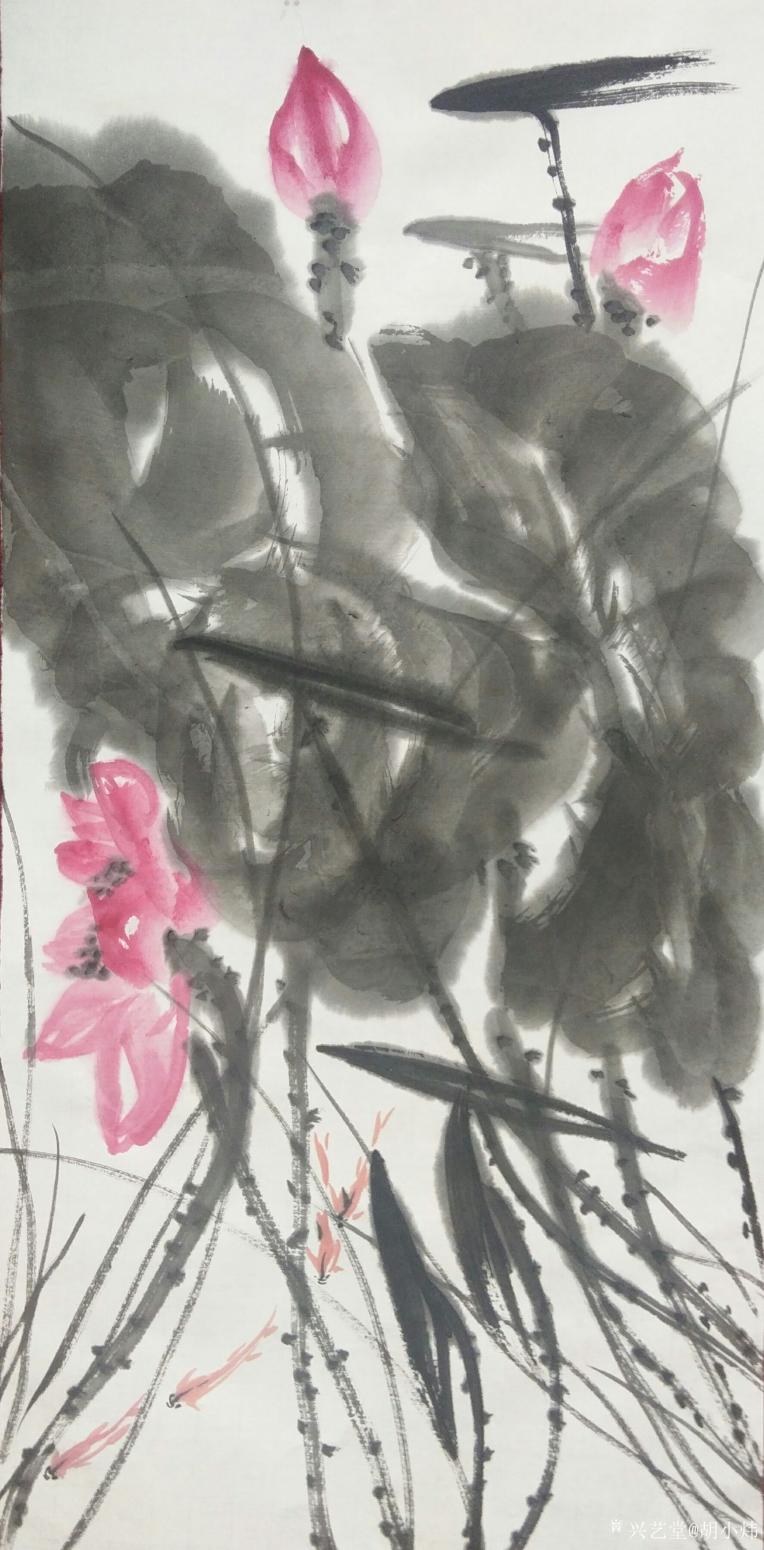 胡小炜（润德）国画作品《荷香十里》【图0】