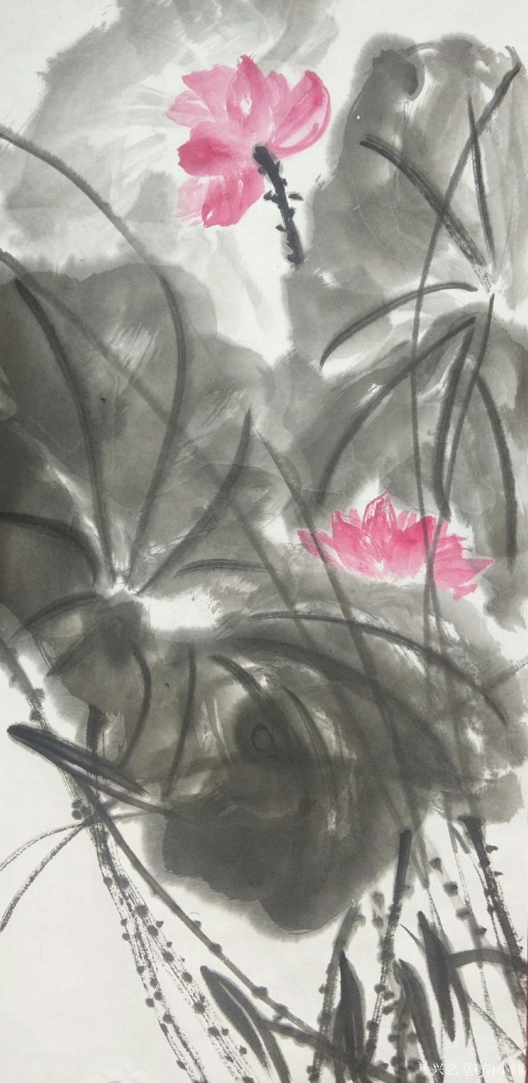 胡小炜（润德）国画作品《荷香十里》【图1】