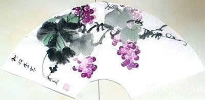 李万勤日记-国画葡萄扇面一组，请欣赏。
以寂寞为伴，书画相陪，感受那一丝丝乐趣。【图3】